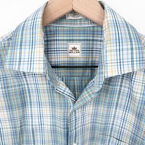 Peter Millar Crown Men’s M Medium Blue Plaid Long Sleeve Button Down Shirt